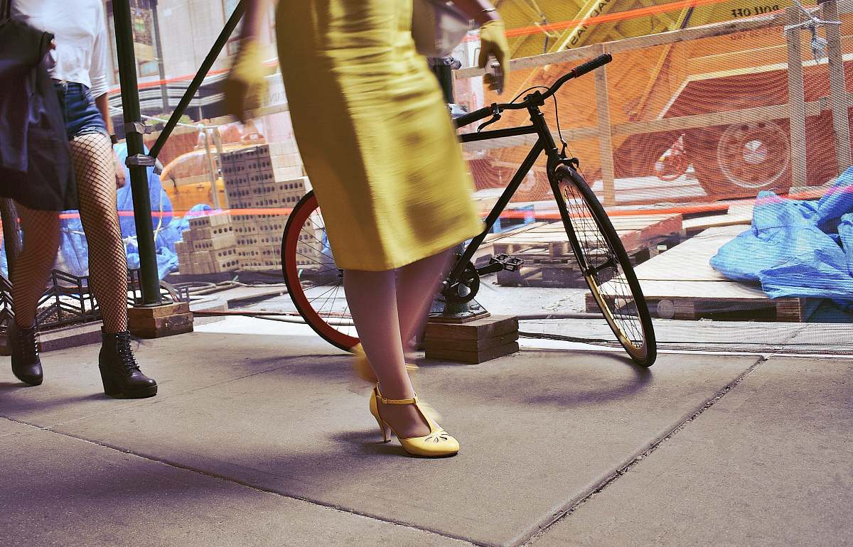 wheel bike beside street bicycle