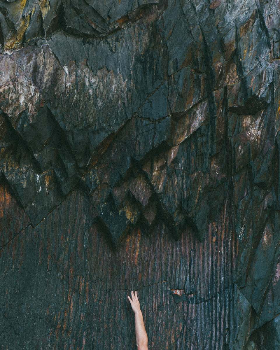 outdoors gray stone painting