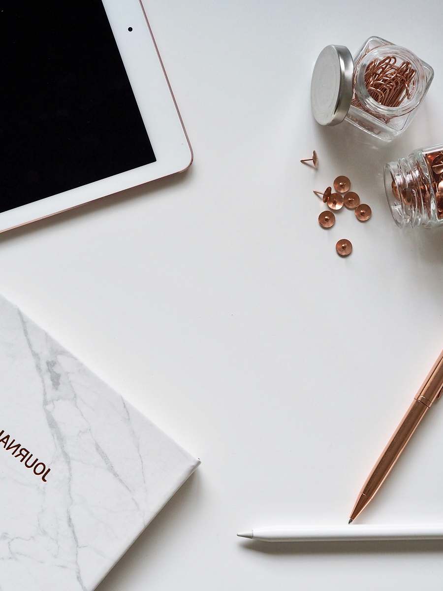 blog photo of thumbtacks near iPad desk