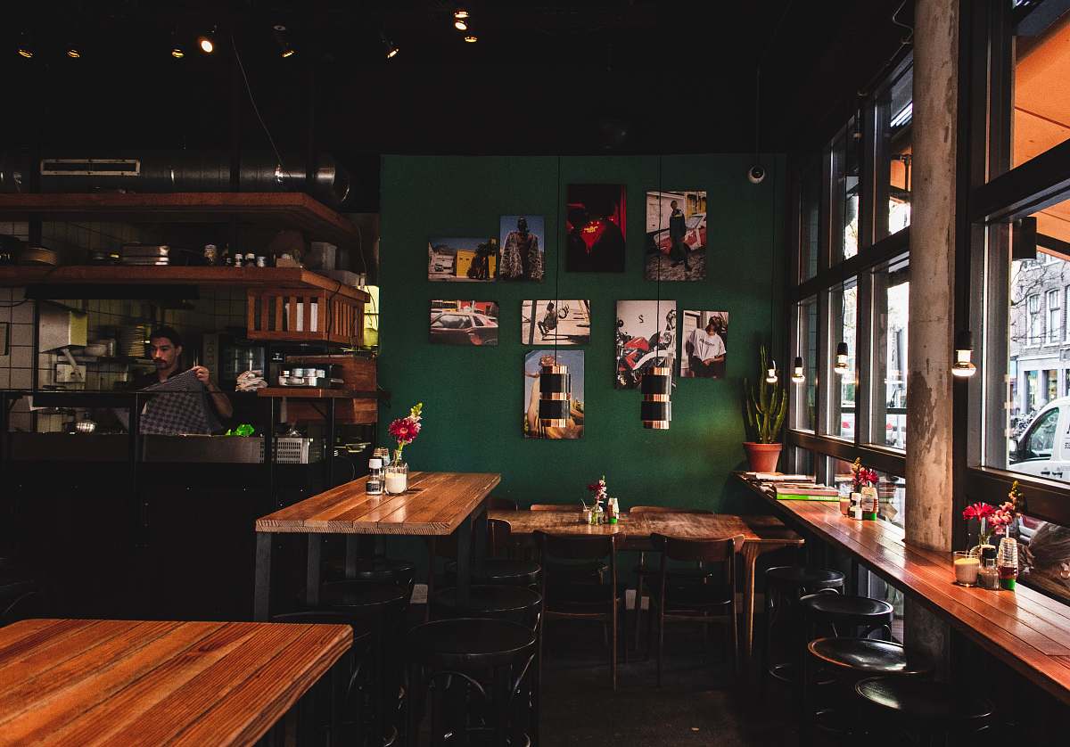 human brown wooden dining table restaurant