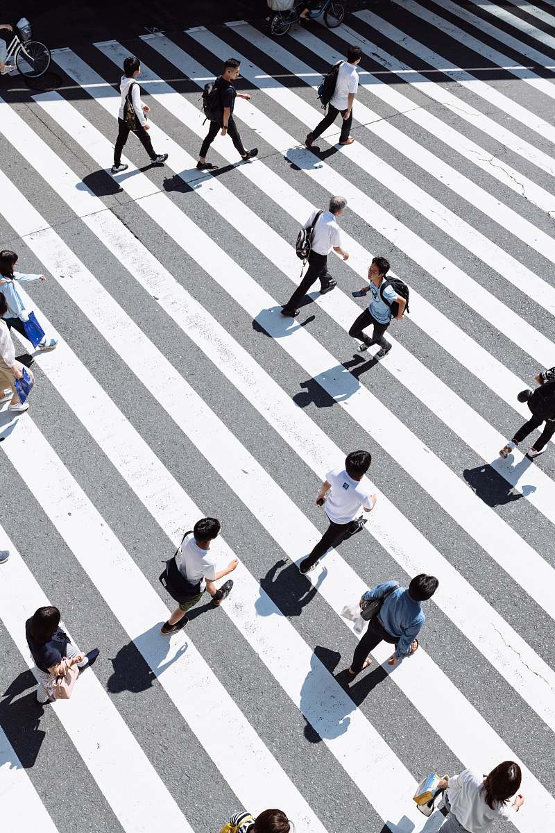 Japan Crowding People Crossing On Pedestrian Lane Traffic Image Free Photo