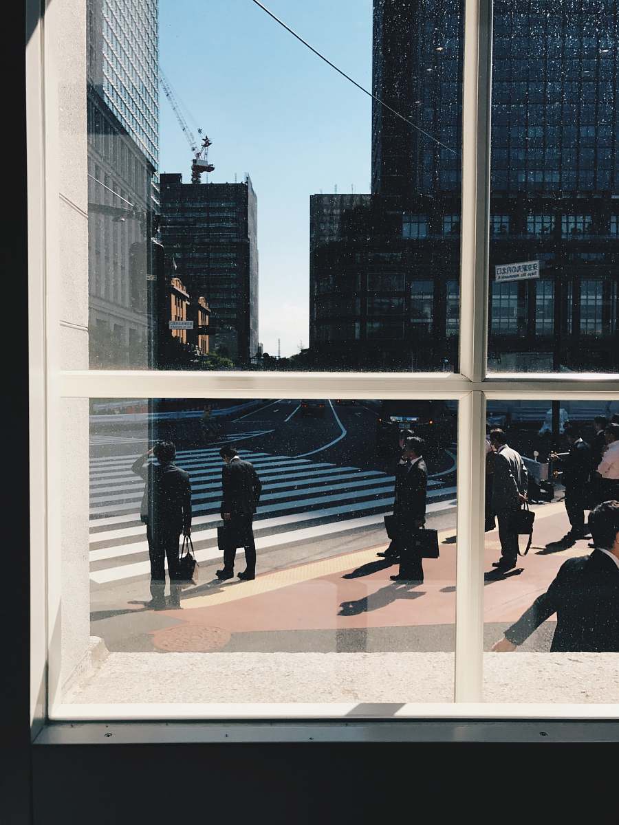 human view of a street japan