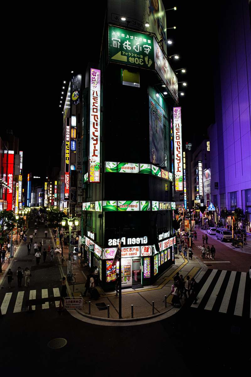 asphalt Shinjuku Tokyo at night tarmac