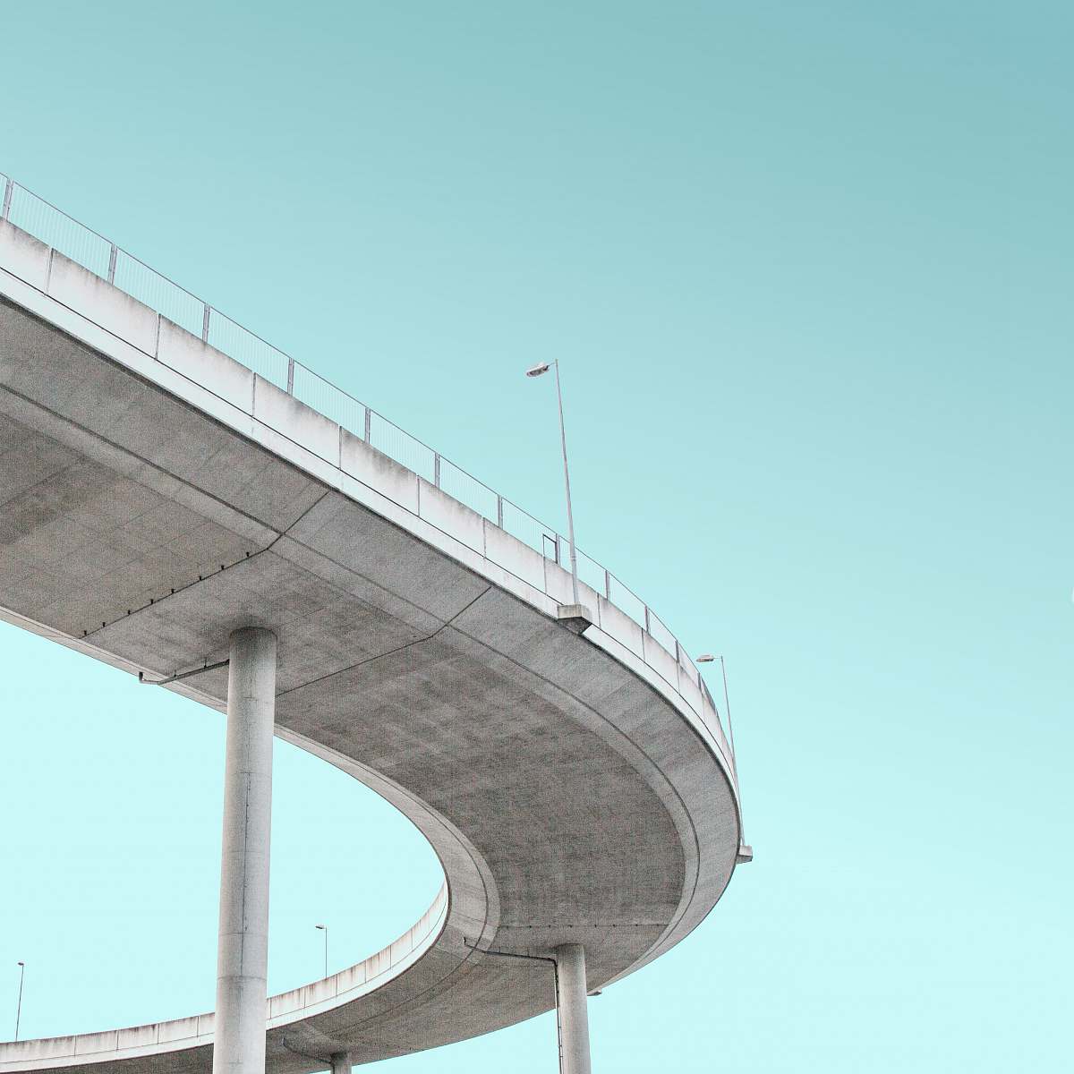 freeway worm's-eye view photography of bridge overpass