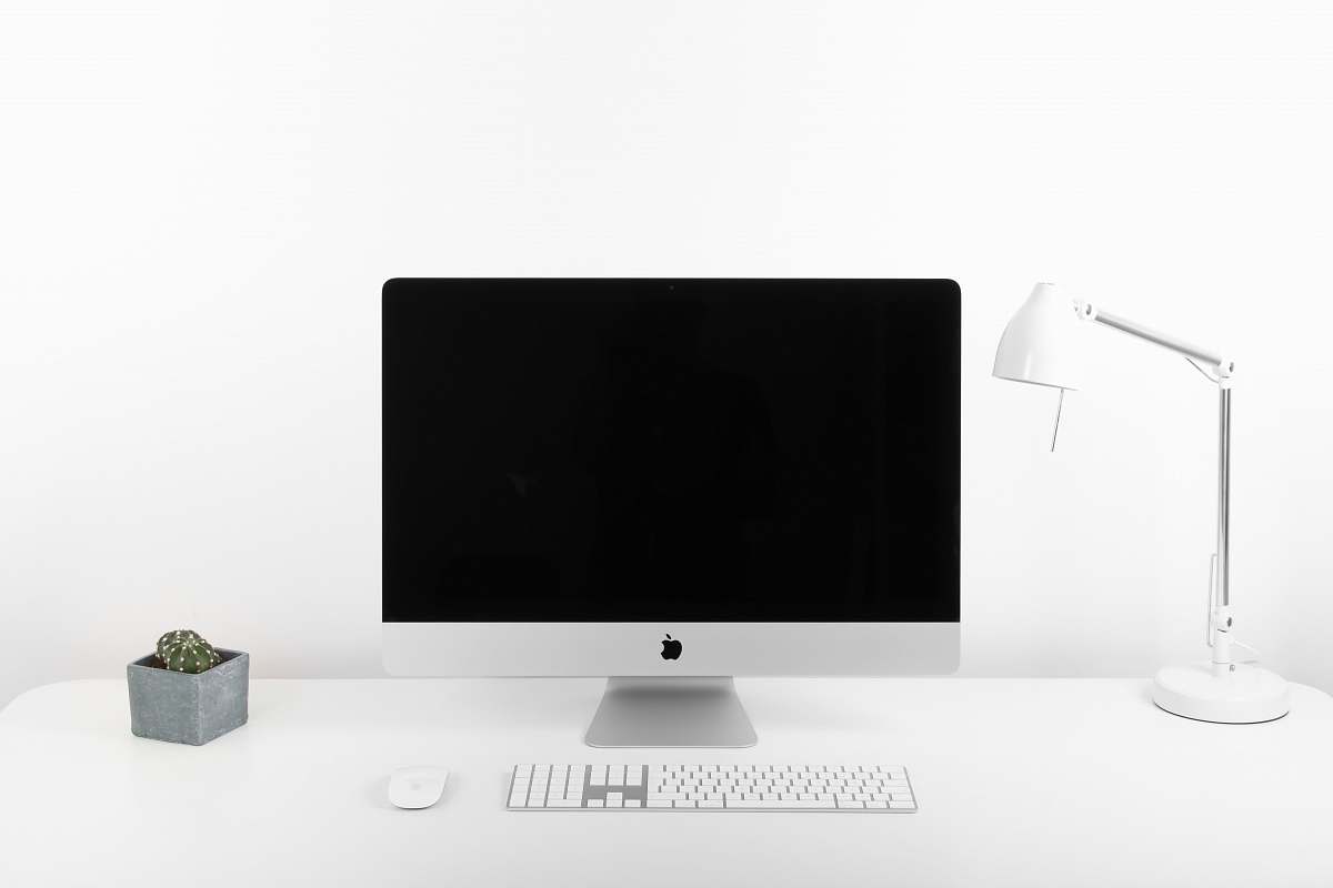 black silver iMac monitor