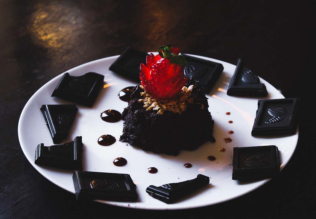 food plate of chocolate cake chocolate