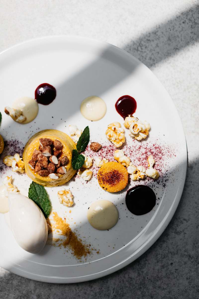 egg assorted-color food on plate dish