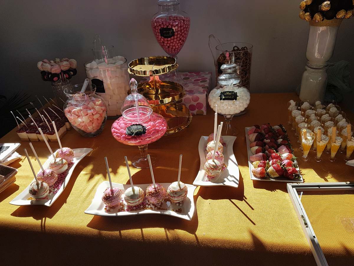 sweets assorted desserts displayed on table confectionery