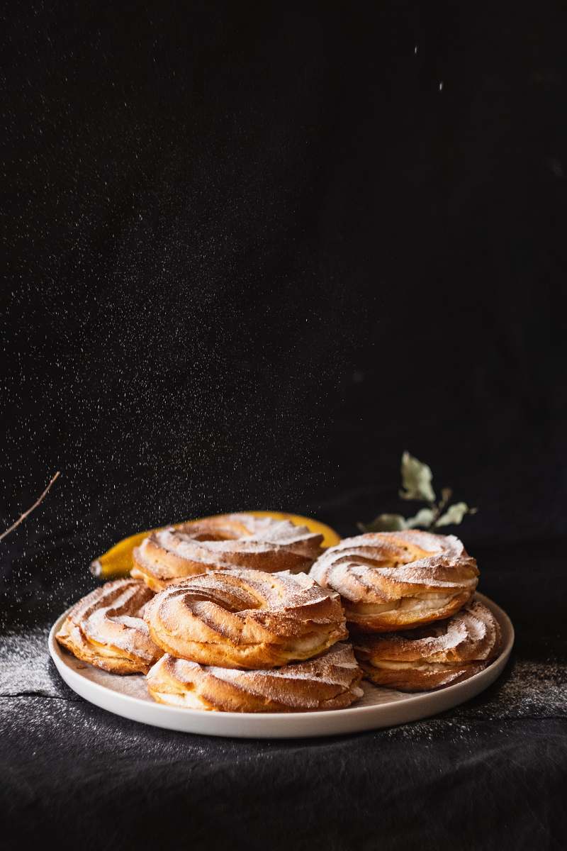 sweets baked breads on plate bread