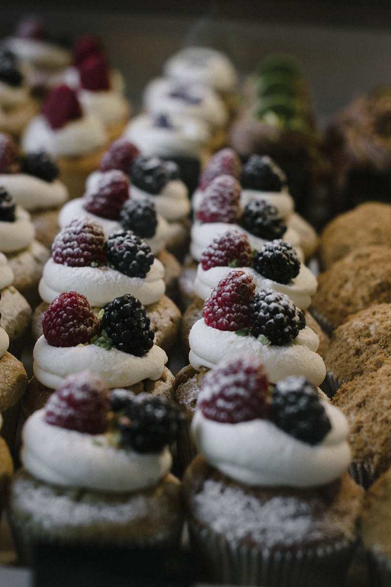 confectionery berry topped cupcakes sweets