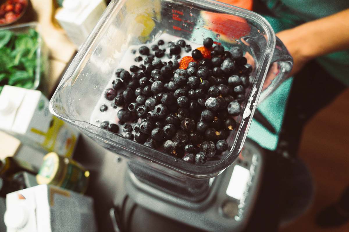 fruit blueberries in blender blueberry