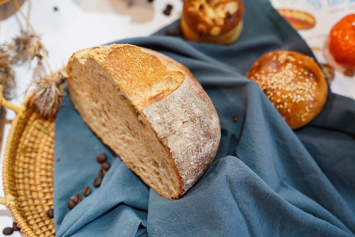 bread bread on blue surface bun