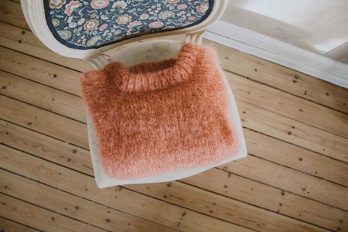 bread brown knit crew-neck jacket wool