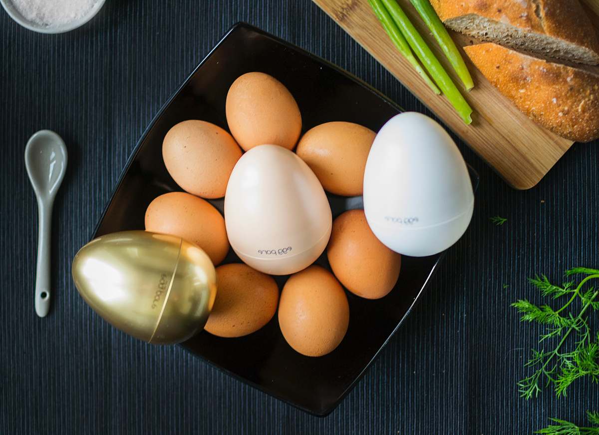 egg bunch of brown eggs cutlery