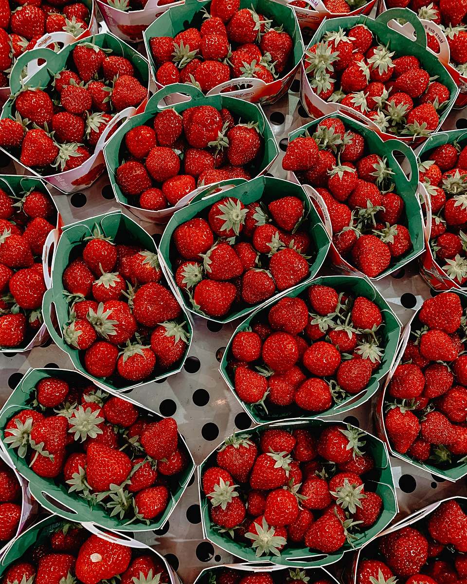 raspberry bunch of strawberries strawberry
