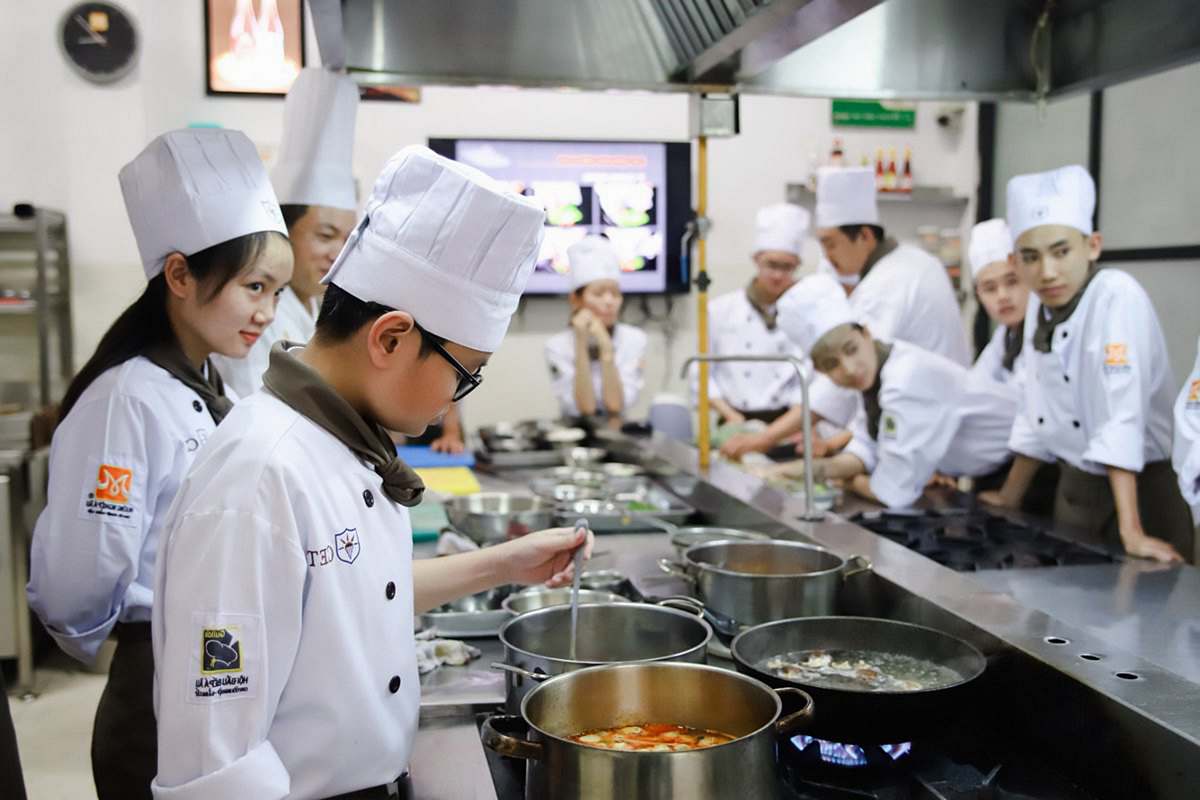 Culinary Chefs Standing Near Cooking Pots Inside Kitchen Person Image ...