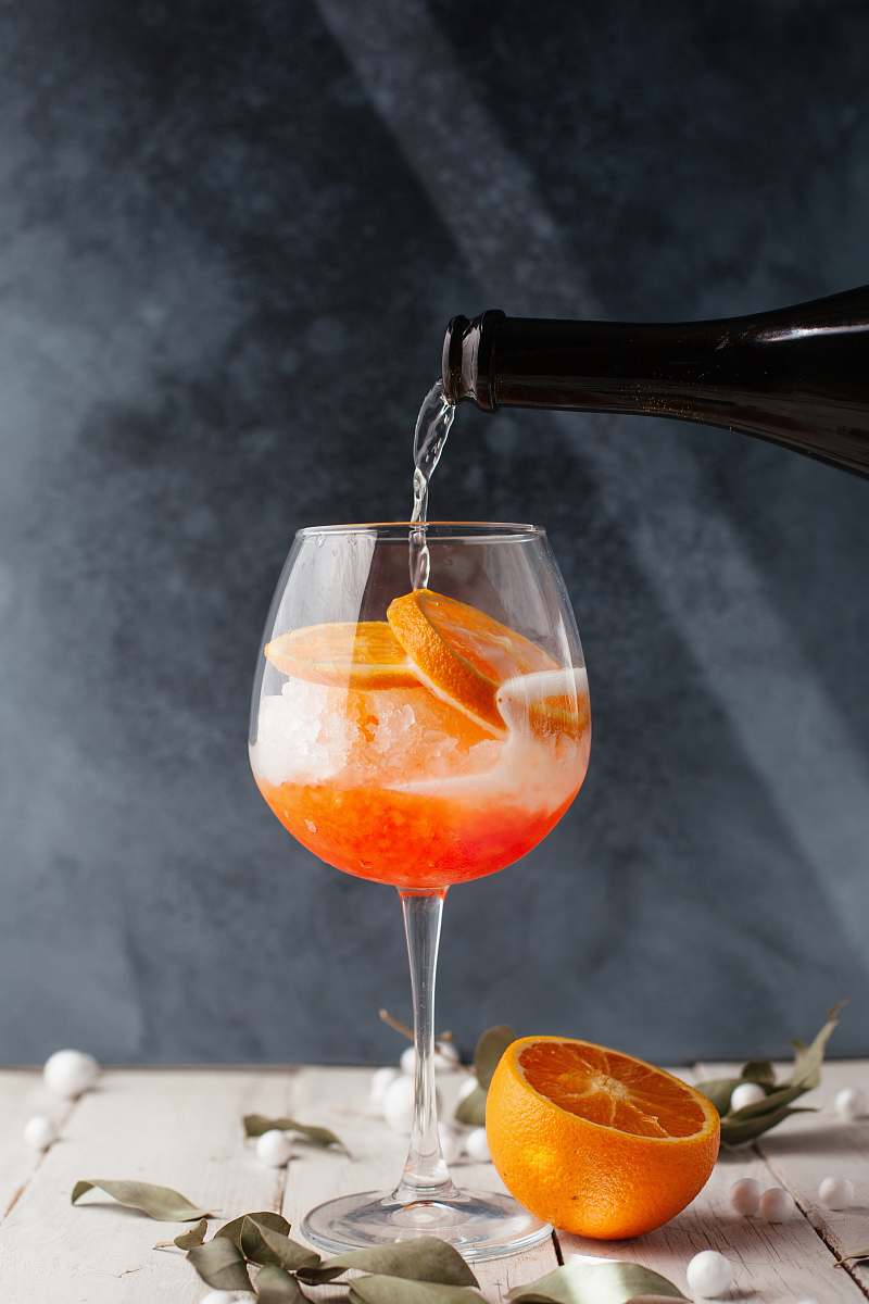 orange clear wine glass glass