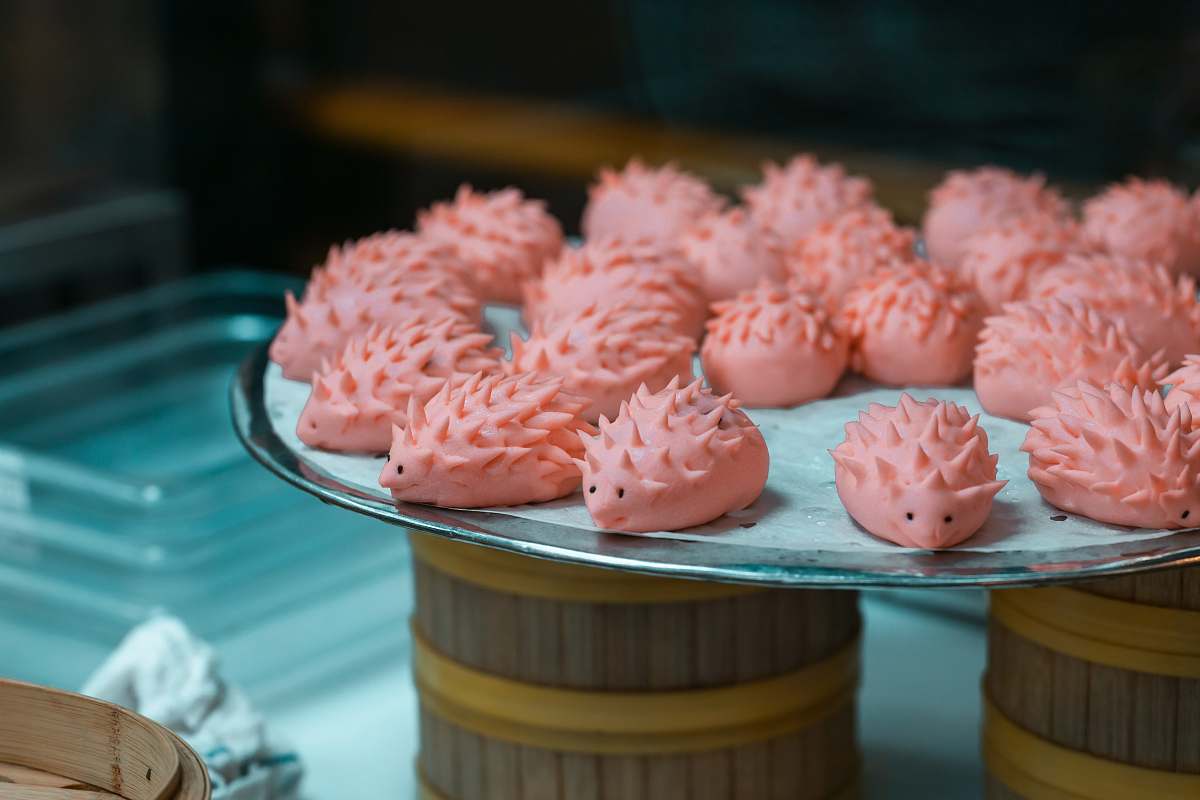 sweets cooked food on grey tray confectionery