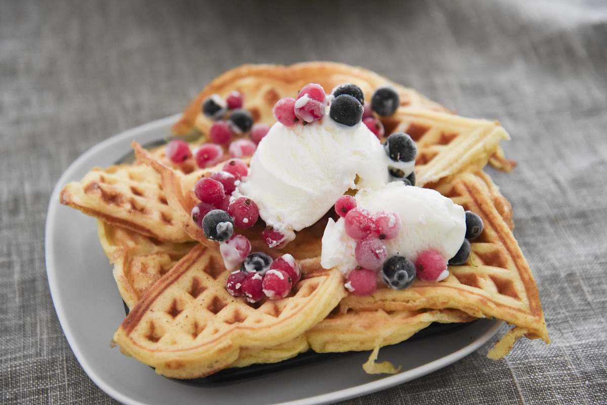 waffle cooked waffles ice cream