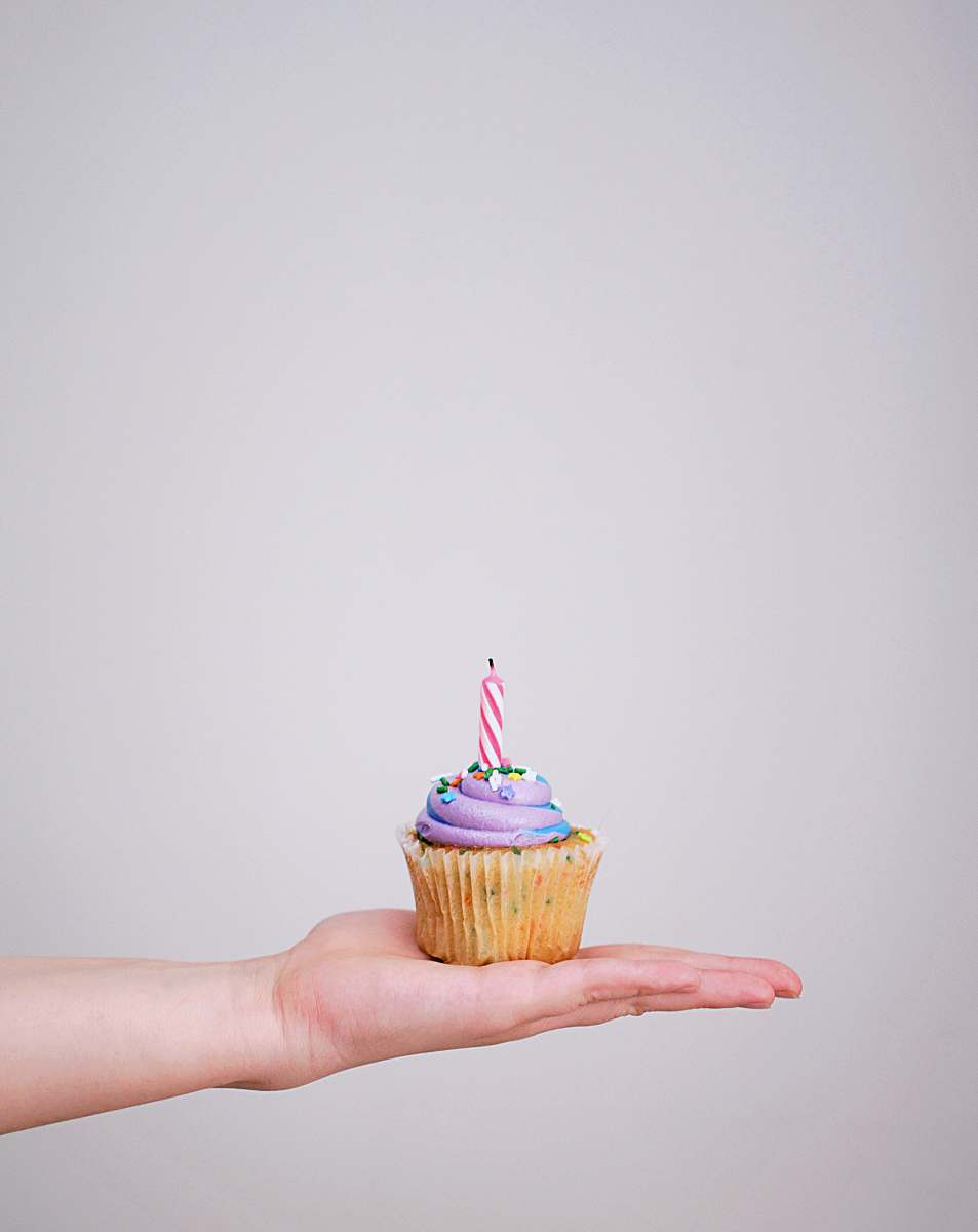 cake cupcake with candle dessert