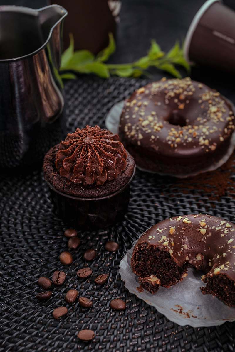 burger doughnut on table dessert