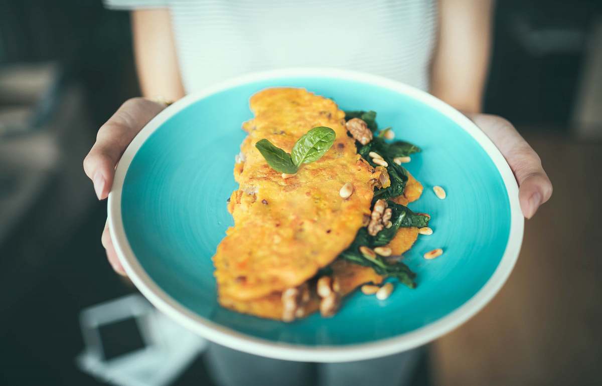 meal egg omelet dish plate