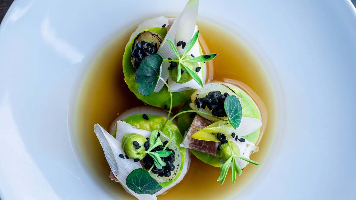 meal flat-lay photography of avocado and berries dish