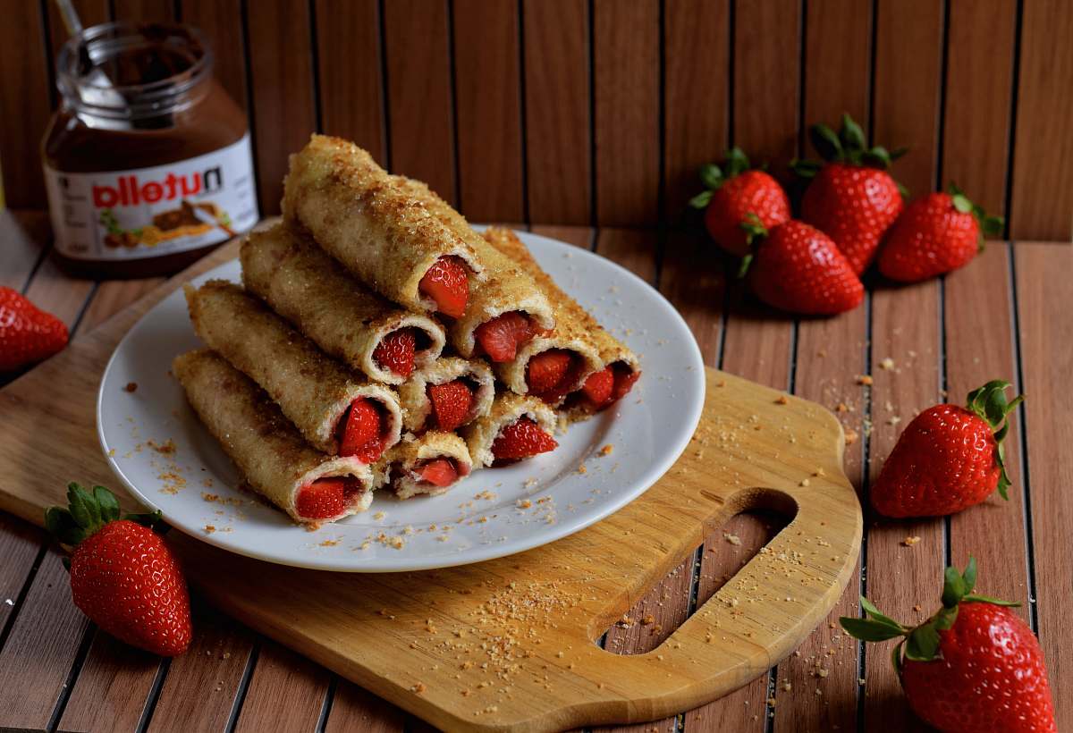 strawberry fried food with strawberry fruit