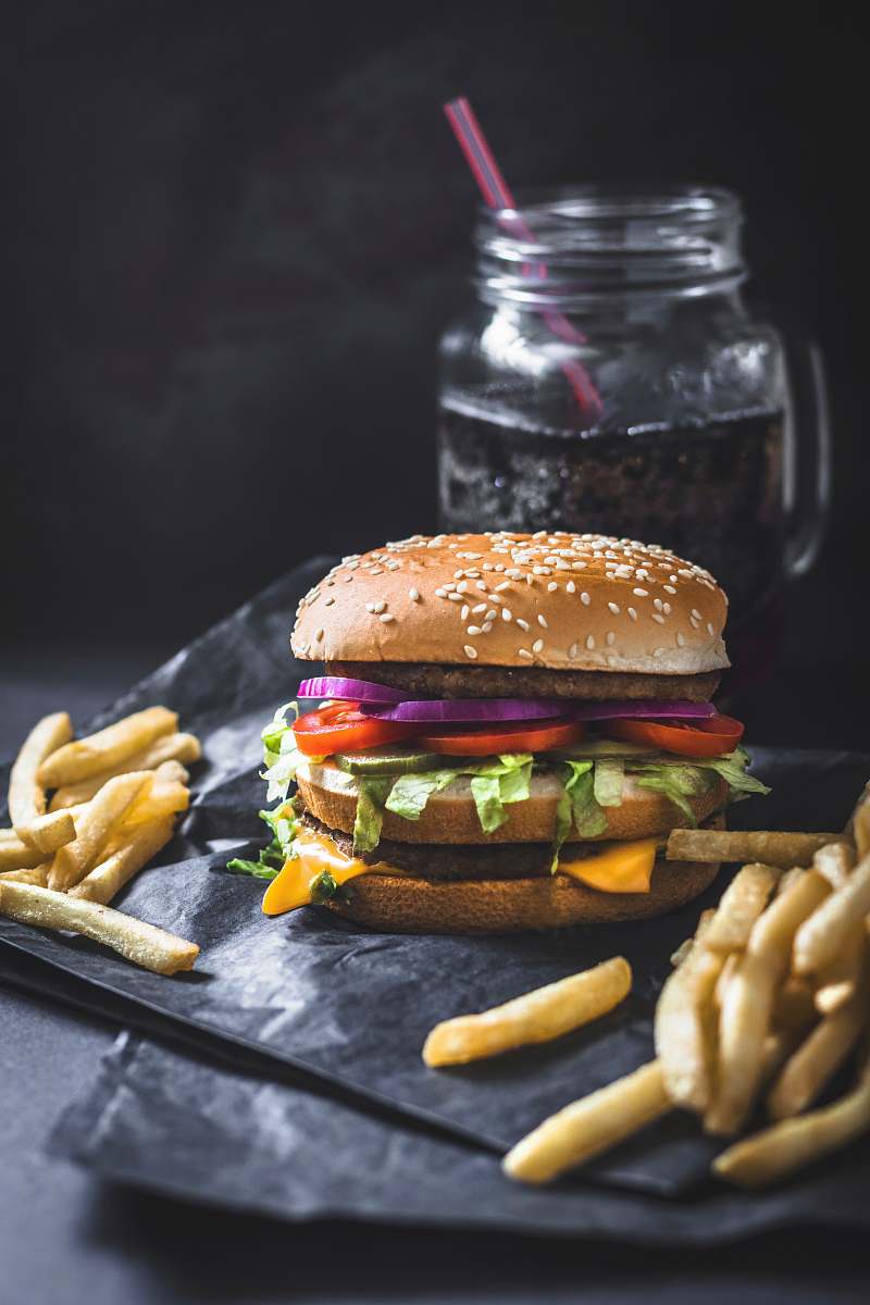 burger hamburger and fries sandwich