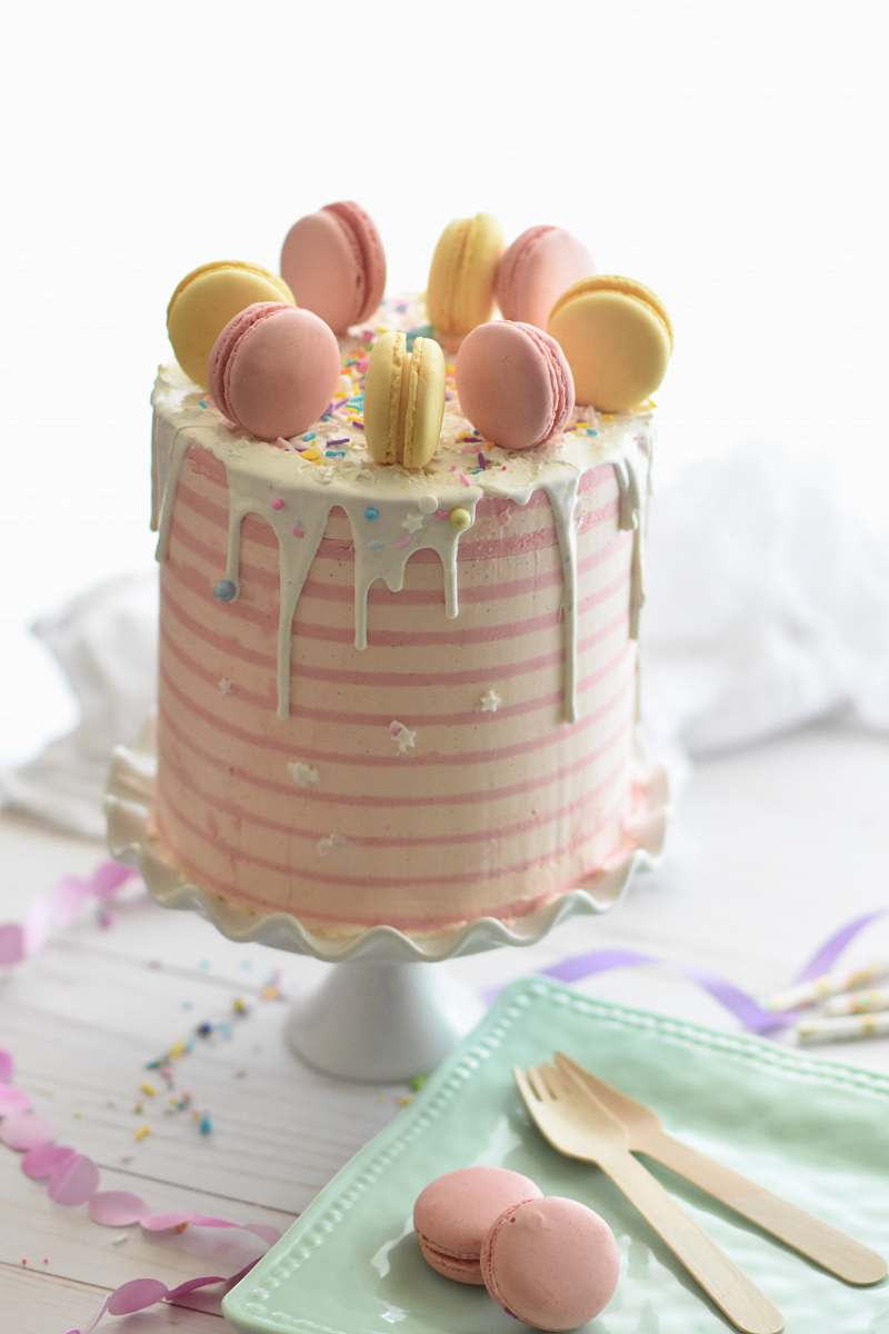 cake macaroon on cake birthday cake