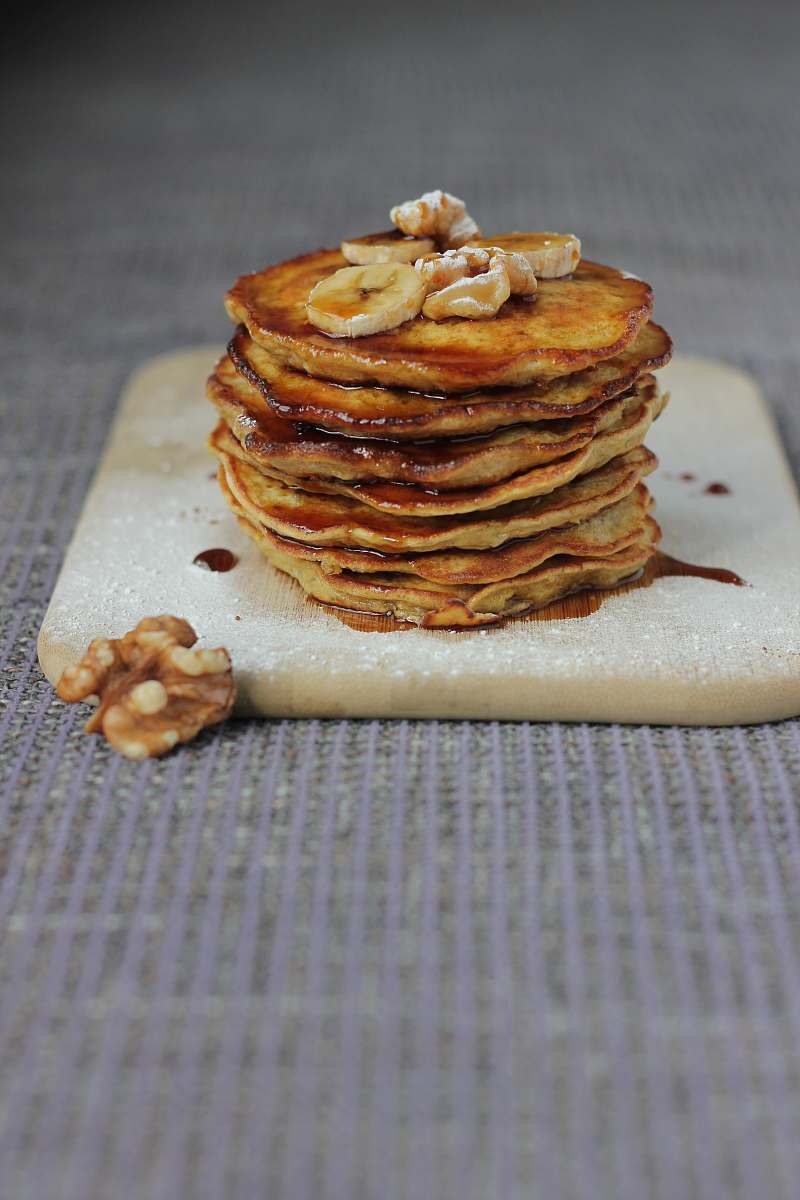 plant pancake on board bread