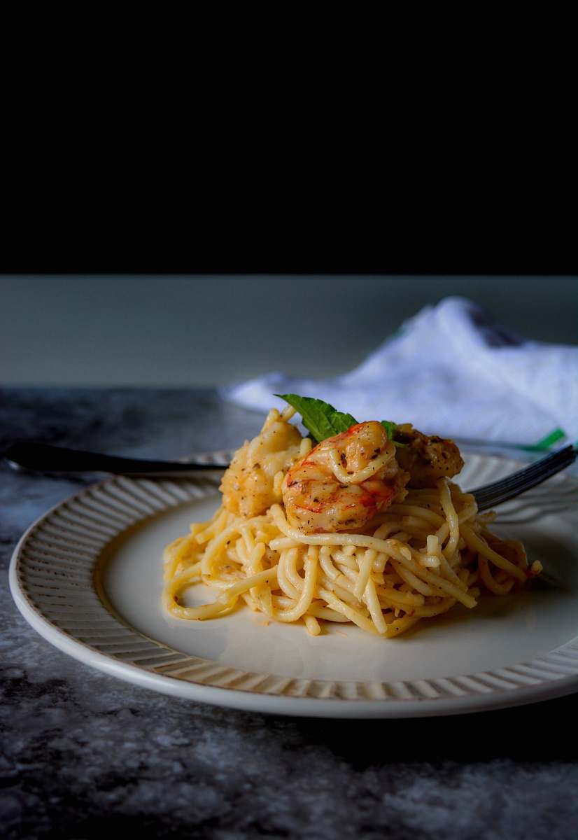 pasta pasta dish on white ceramic plate spaghetti