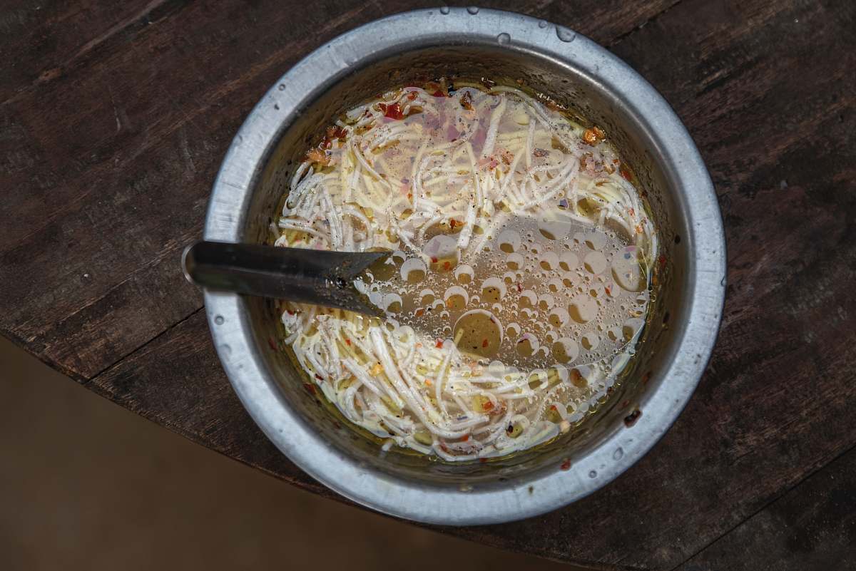 plant pasta in bowl produce