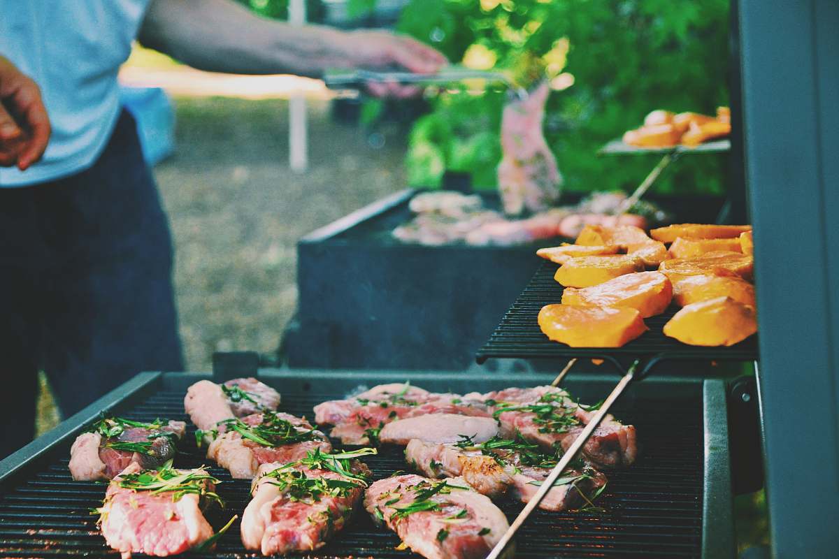 bbq person grilling meat person