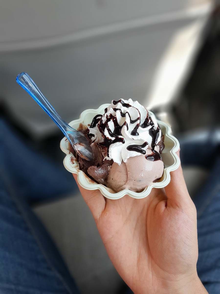 dessert person holding ice cream cream