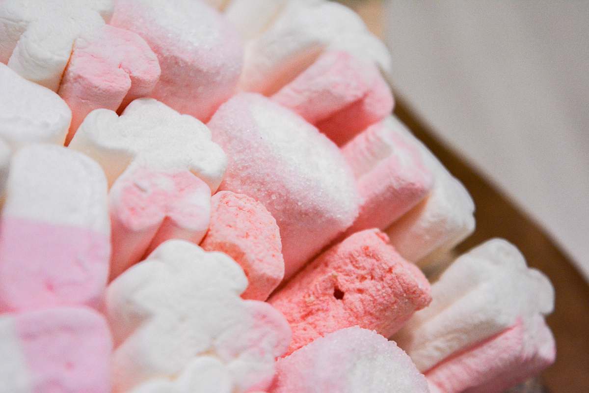 sweets pink and white marshmallows confectionery