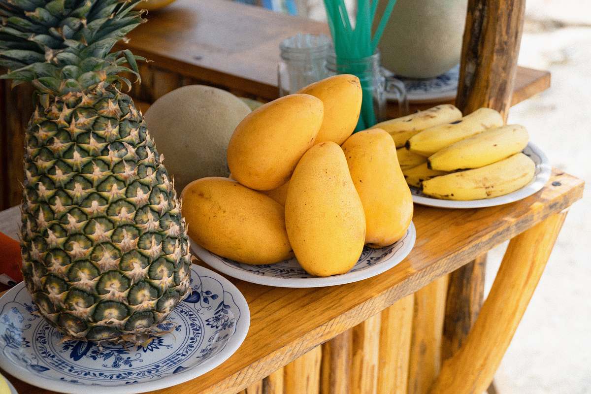 plant plate of fruits pineapple