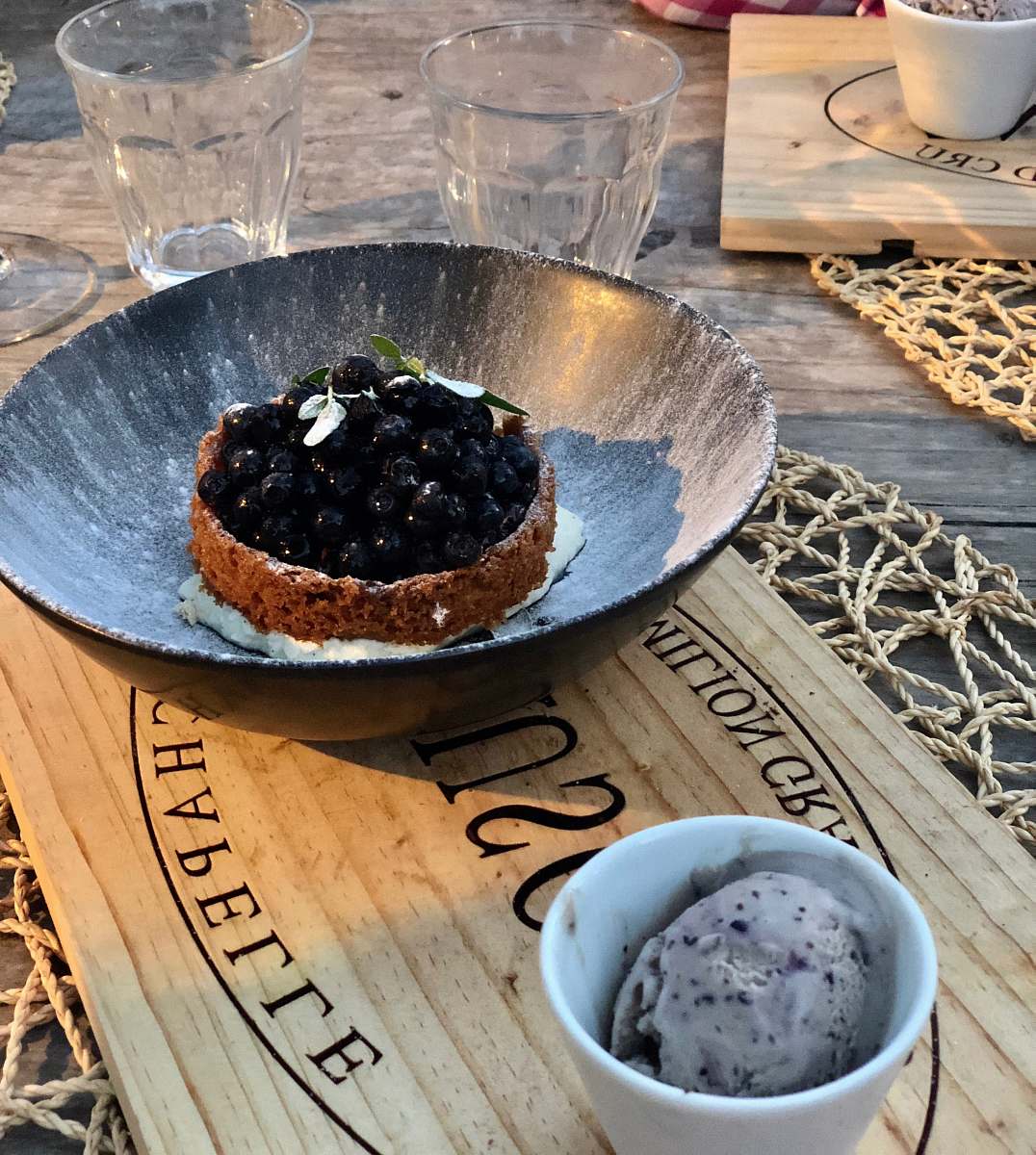 fruit round black bowl with black berries blueberry