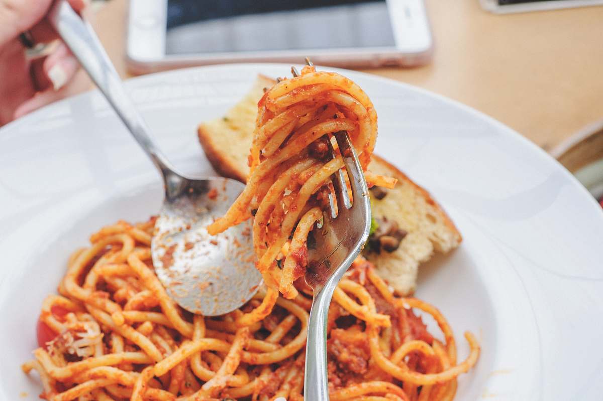 pasta selective focus photography of fork with spaghetti spaghetti