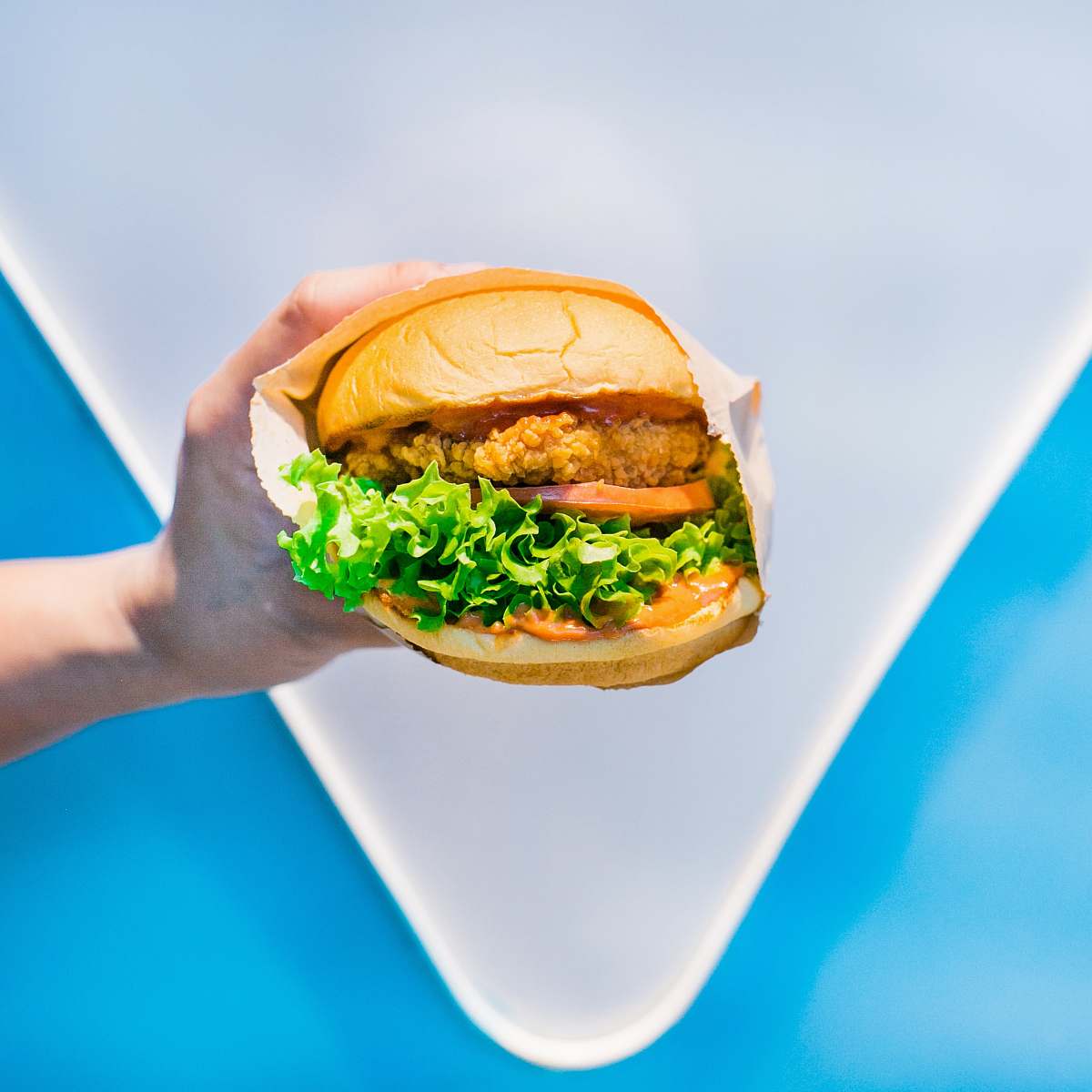 burger shallow focus photo of person holding hamburger person