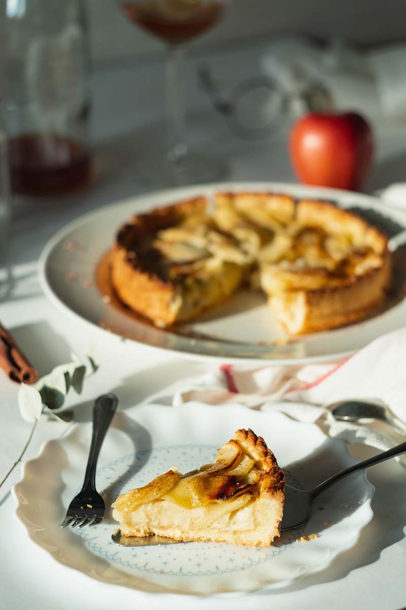 dessert shallow focus photo of sliced desert on white ceramic plate cake