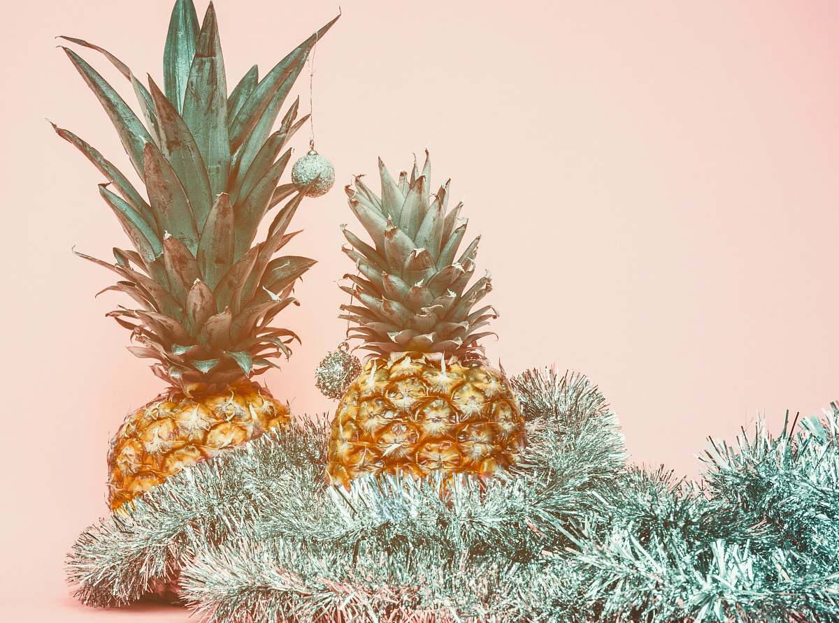 fruit shallow focus photo of two yellow pineapple fruits pineapple