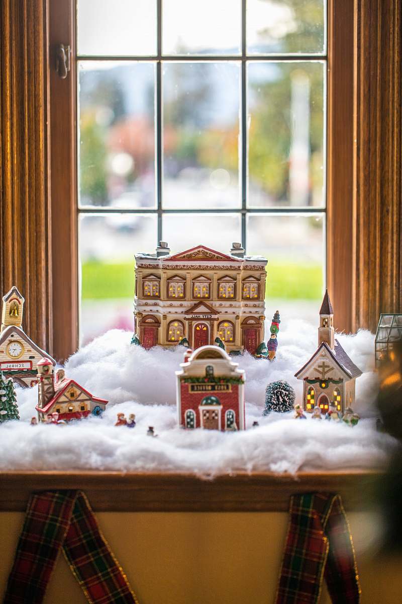 cookie snow village figurine biscuit