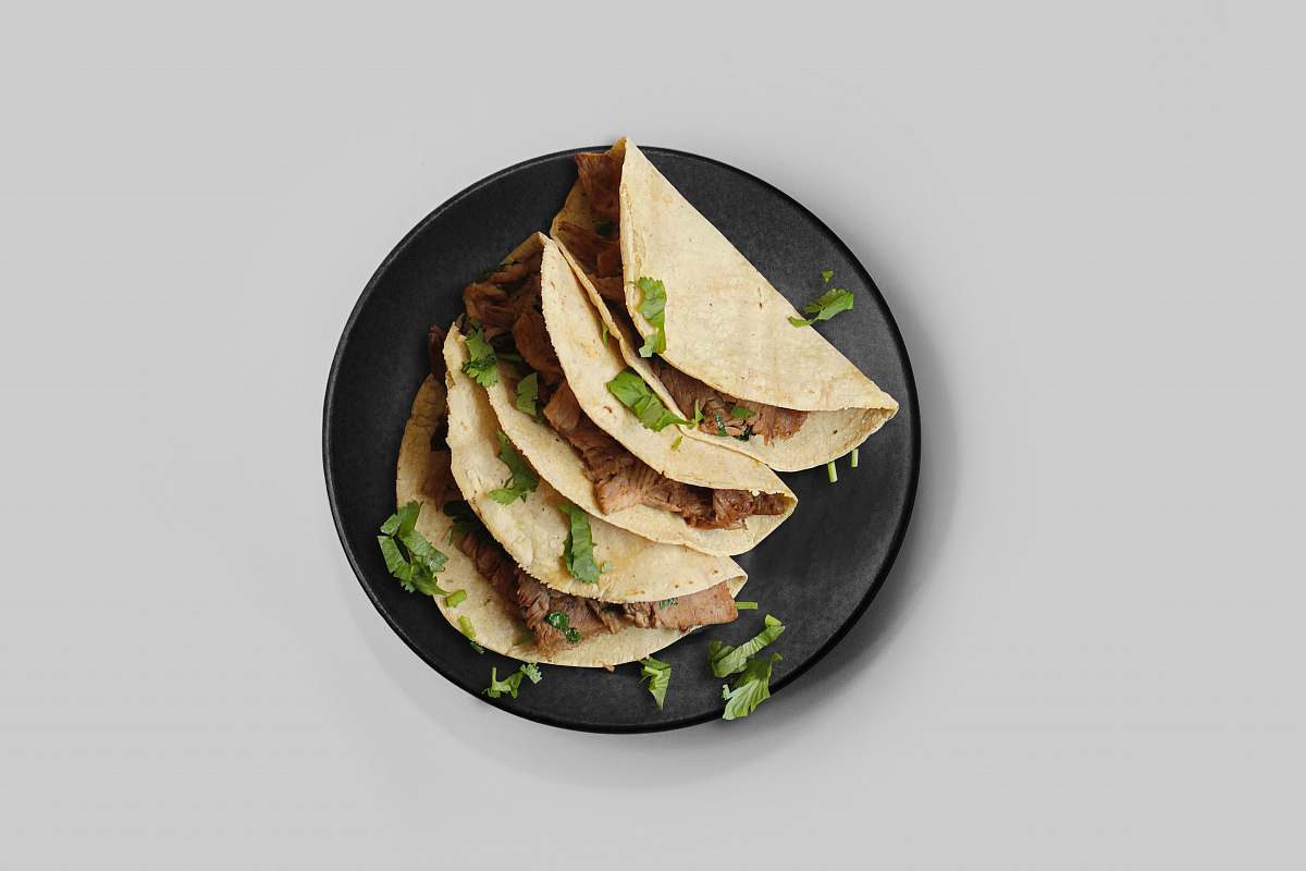 bread taco on plate pita
