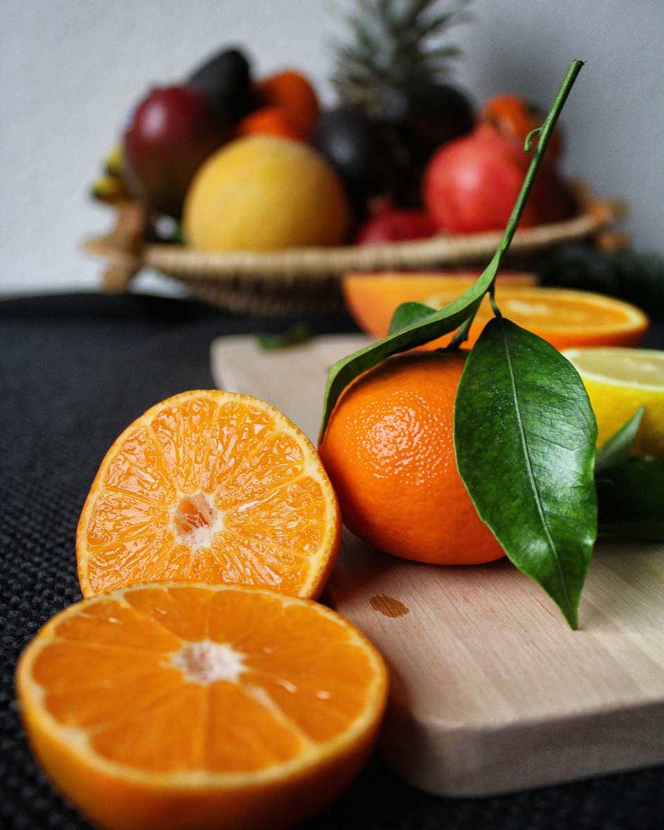 fruit tangerines selective focal photo orange