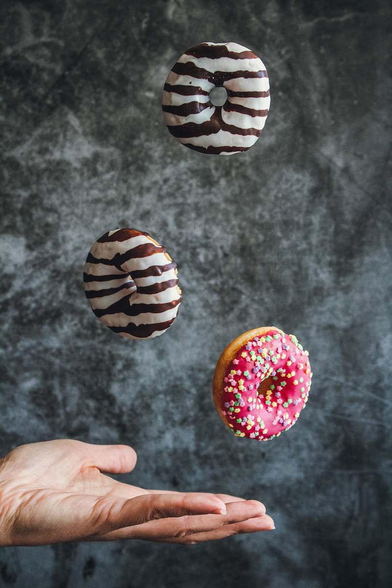 sweets three doughnuts confectionery