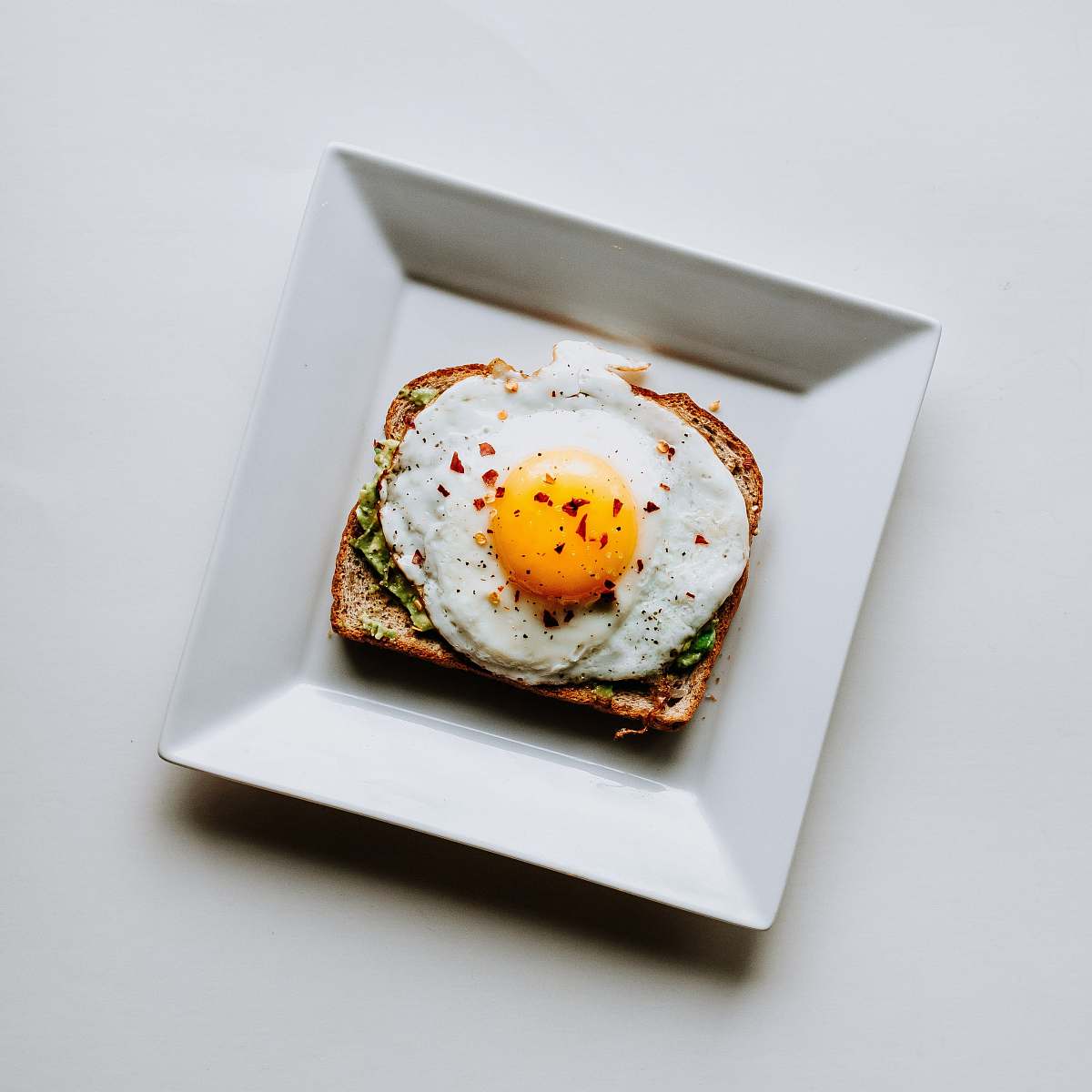 meal toasted wheat bread with fried egg breakfast