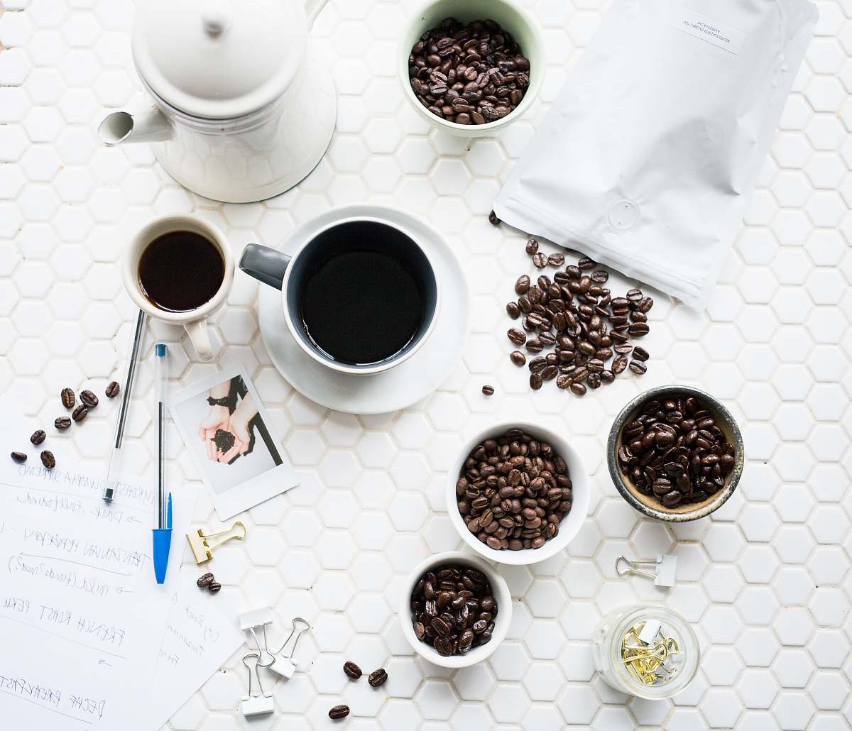 coffee top view photography of teapot set drink