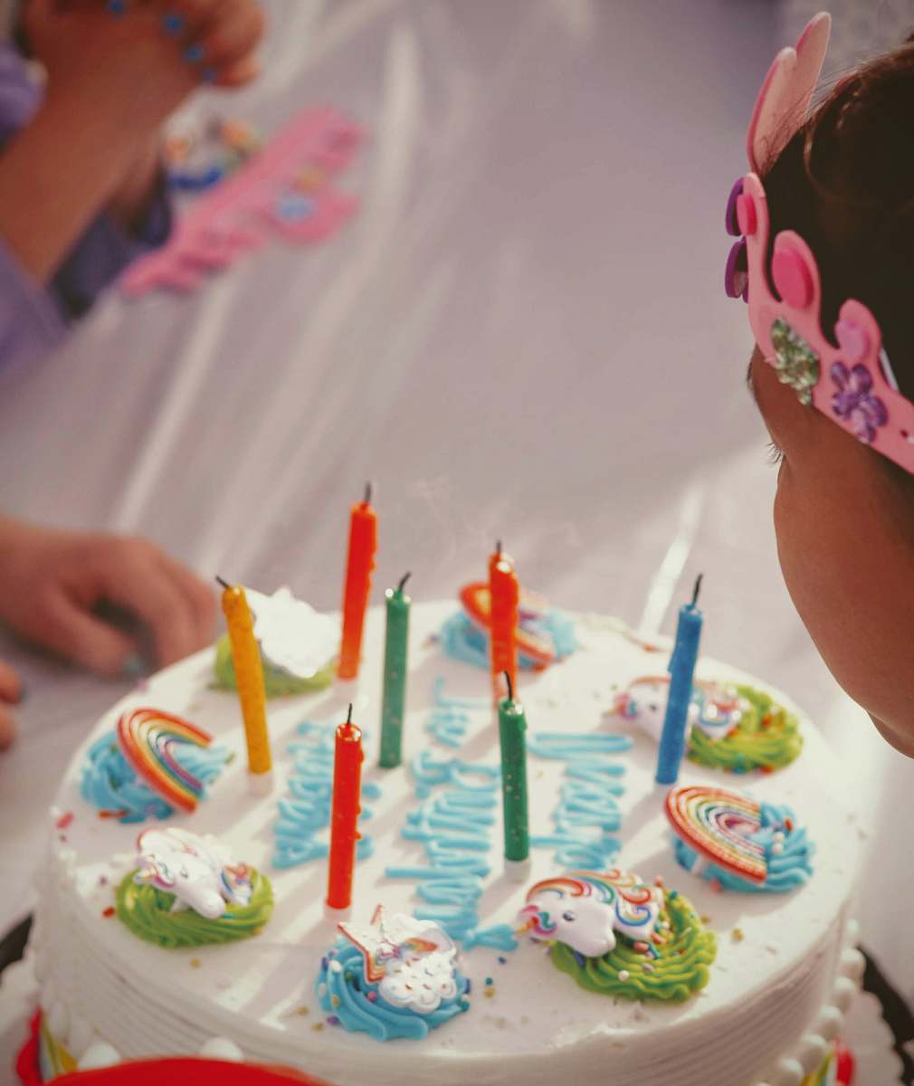 dessert unlighted candles on cake cake
