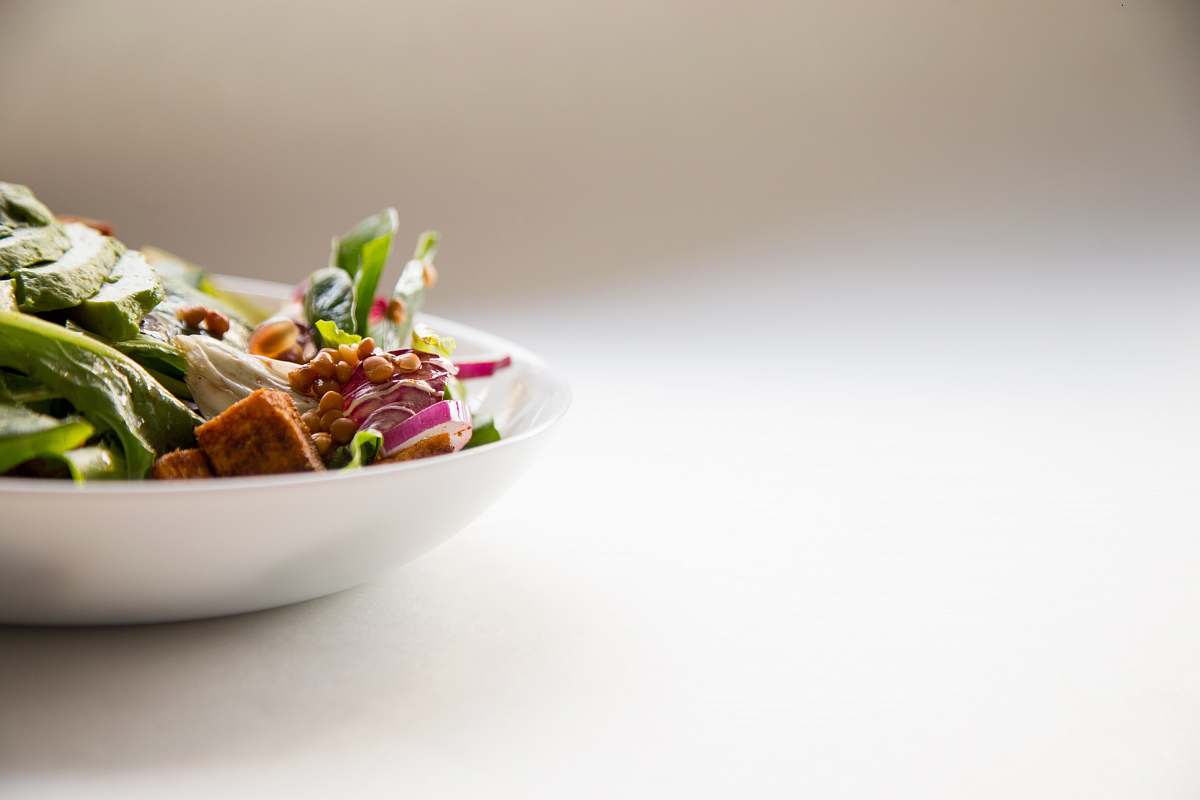 meal vegetable dish in white ceramic bowl dish